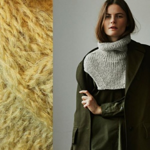 Isager knitting kit Berlin in mustard